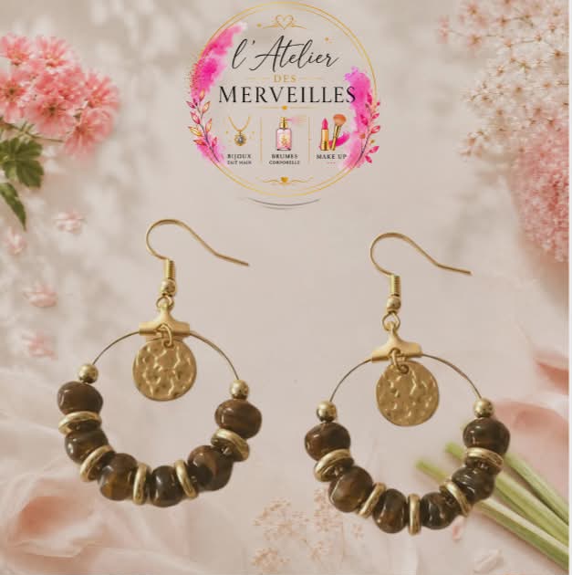 Boucles d'oreilles Fabienne acier fait main