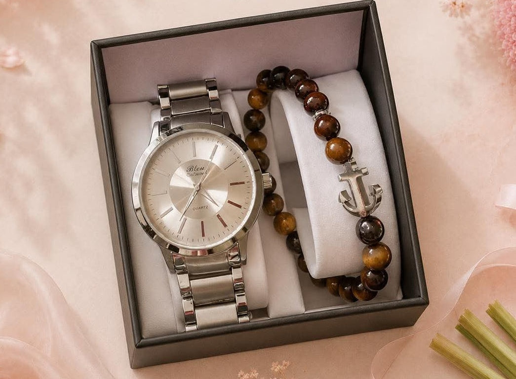 Coffret Clovis homme acier inoxydable