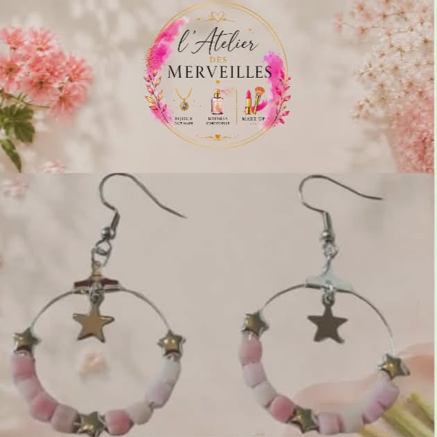 Annette boucle d'oreille acier inoxydable fait main