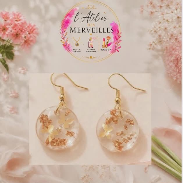 Boucles d'oreilles ariel acier fait main