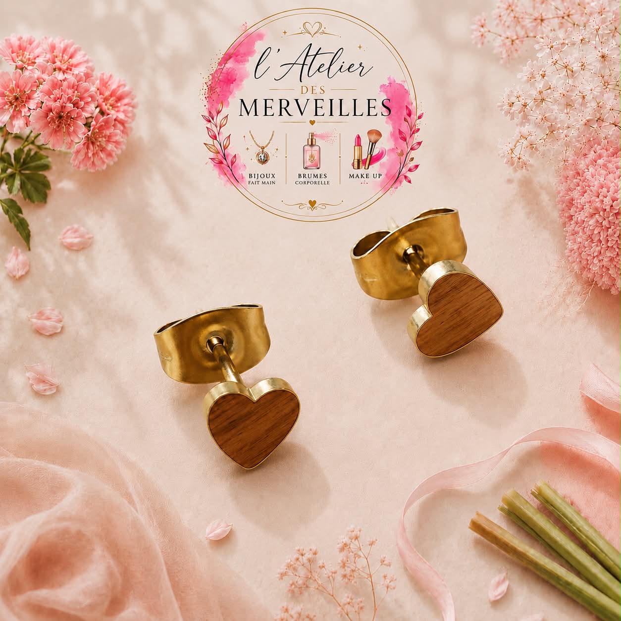 Boucles d'oreilles Valentine acier inoxydable