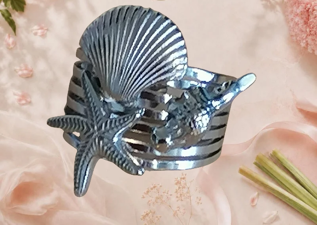 Bague rose acier inoxydable
