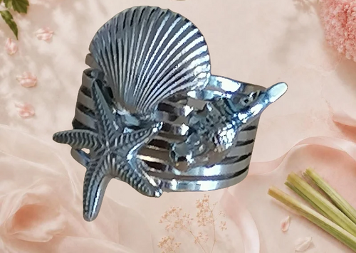 Bague rose acier inoxydable