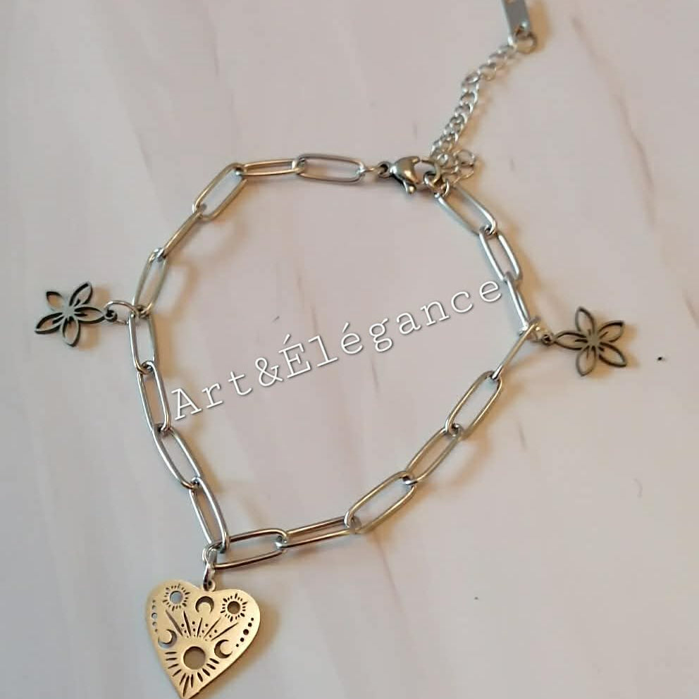 Bracelet lounea acier fait main