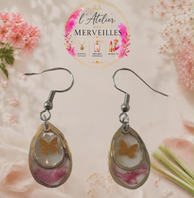 Boucles d'oreilles Laly acier fait main