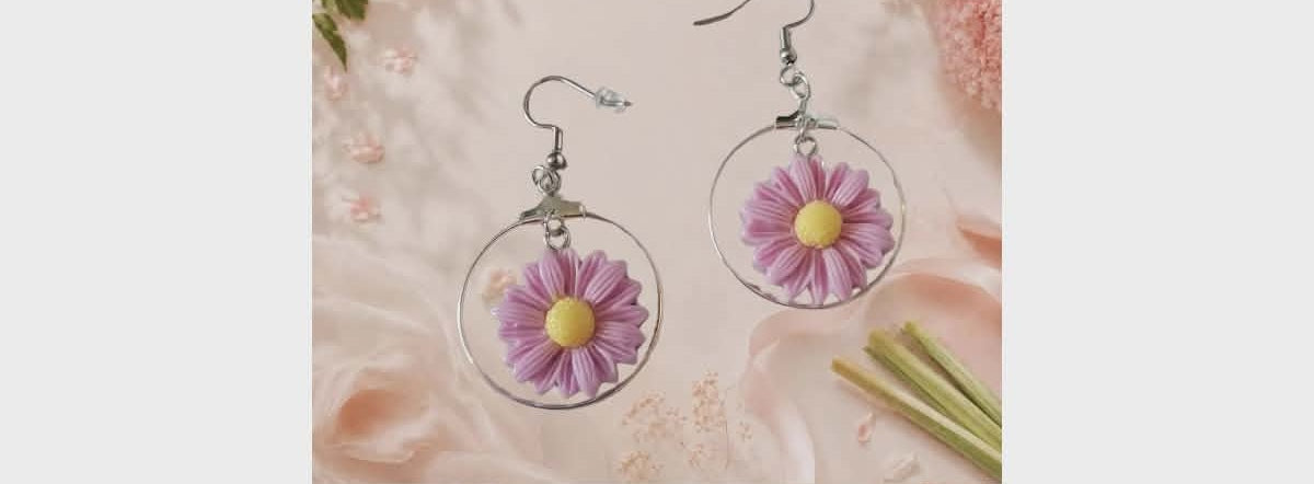 Boucles d'oreilles Margaret acier fait main