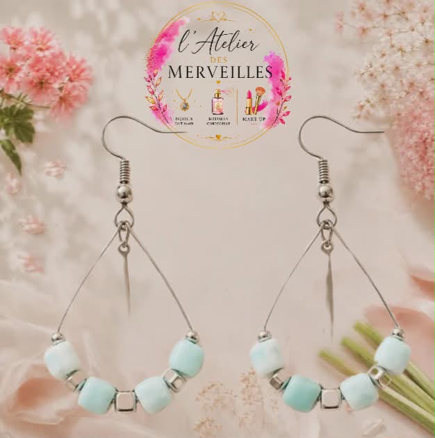 Boucles d'oreilles Aurore acier fait main