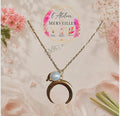 Collier lune acier fait main