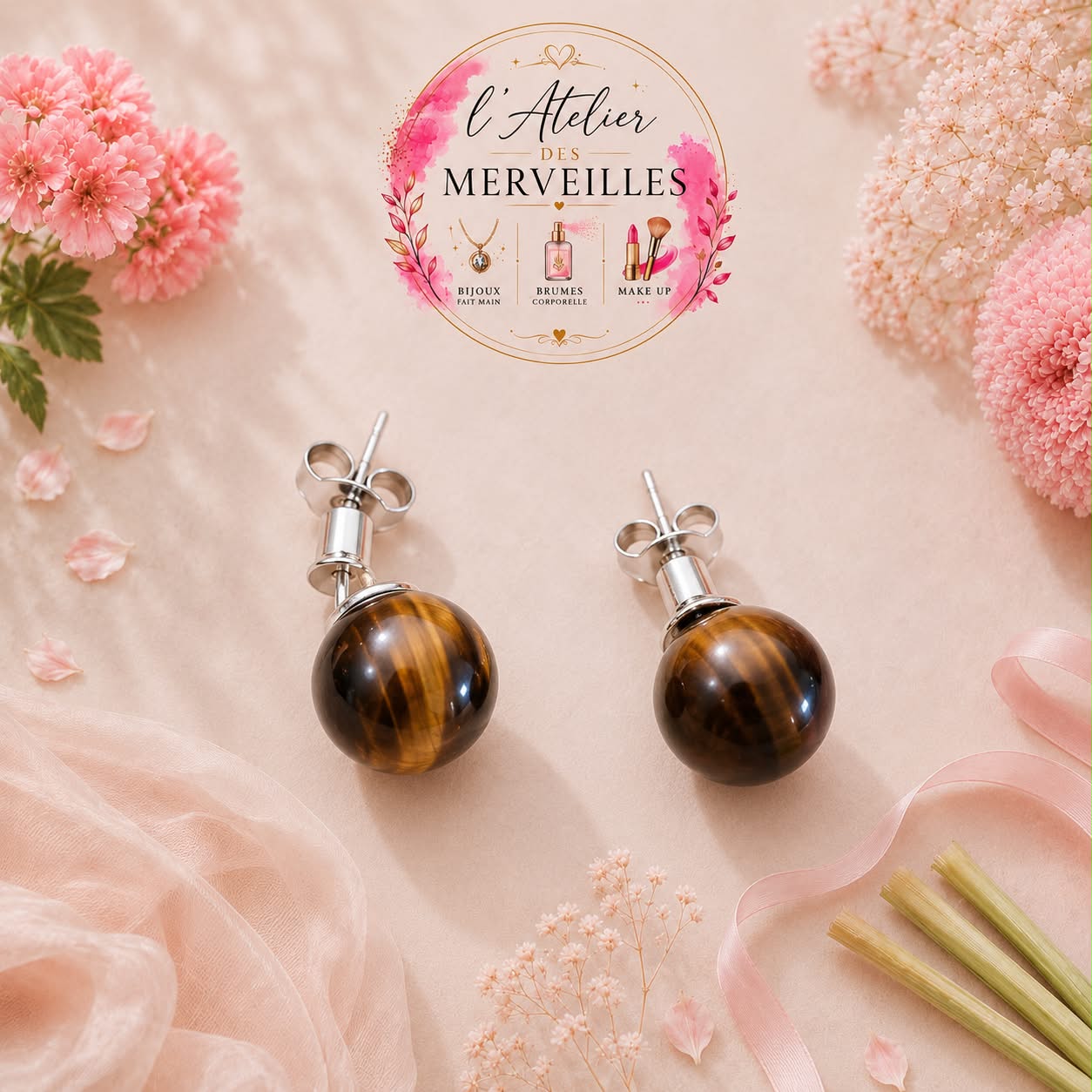 Boucles d'oreilles Nathalie acier inoxydable