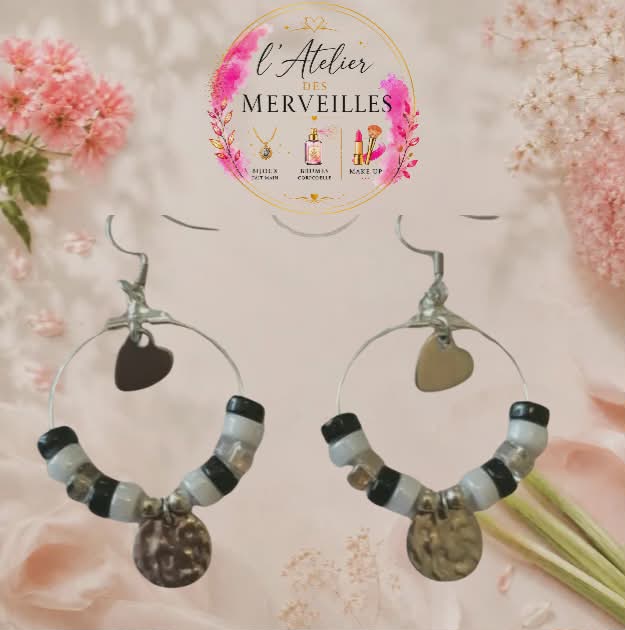 Virginia boucles d'oreilles acier inoxydable fait main