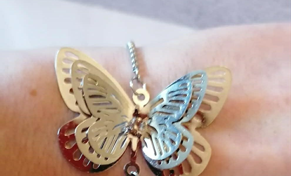 Bracelet papillon acier fait main