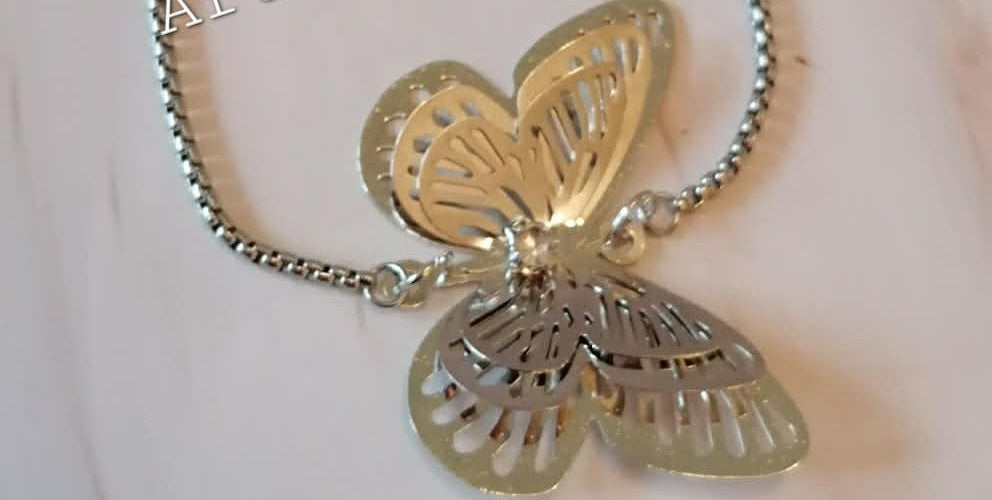 Bracelet papillon acier fait main