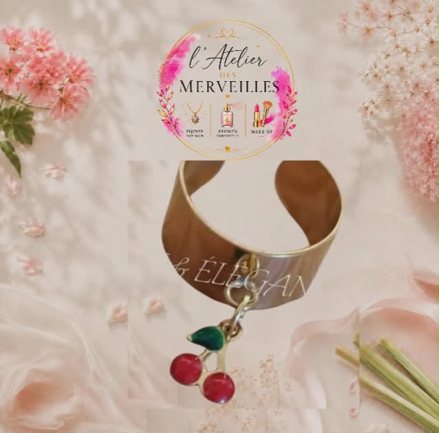 Bague cerise acier fait main