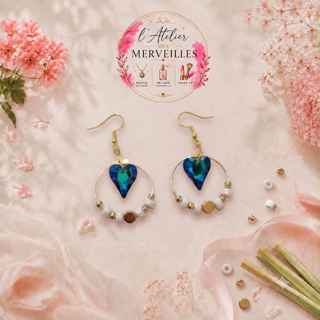 Boucles d'oreilles Ariane acier fait main