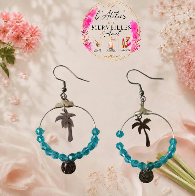 Boucles d'oreilles pame acier fait main