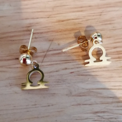 Boucles d'oreilles astrologique acier inoxydable