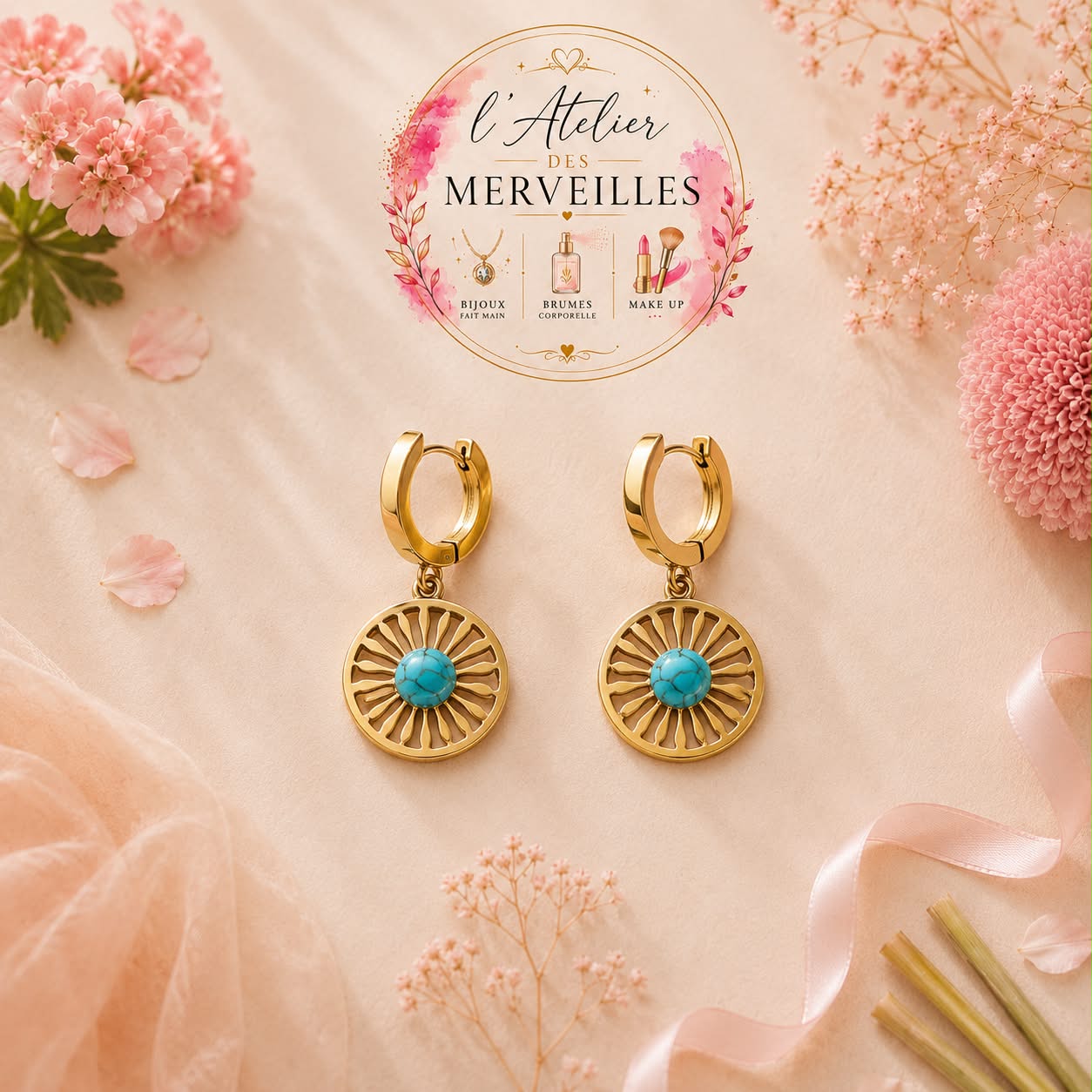 Boucles d'oreilles océane acier inoxydable