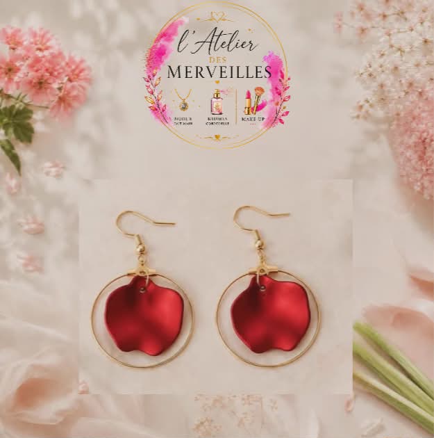 Boucles d'oreilles Rosalie acier fait main