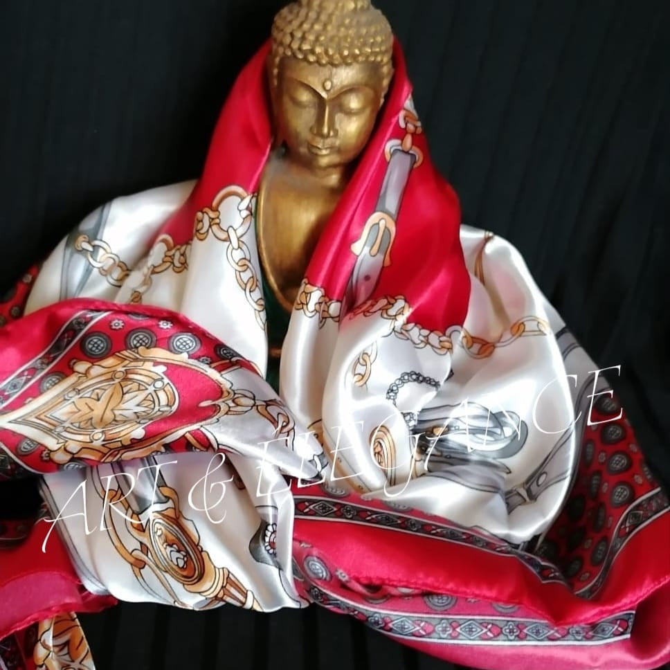 ✨ Foulard élégant 100 %polyester - 90 sur 90 cm 🤍