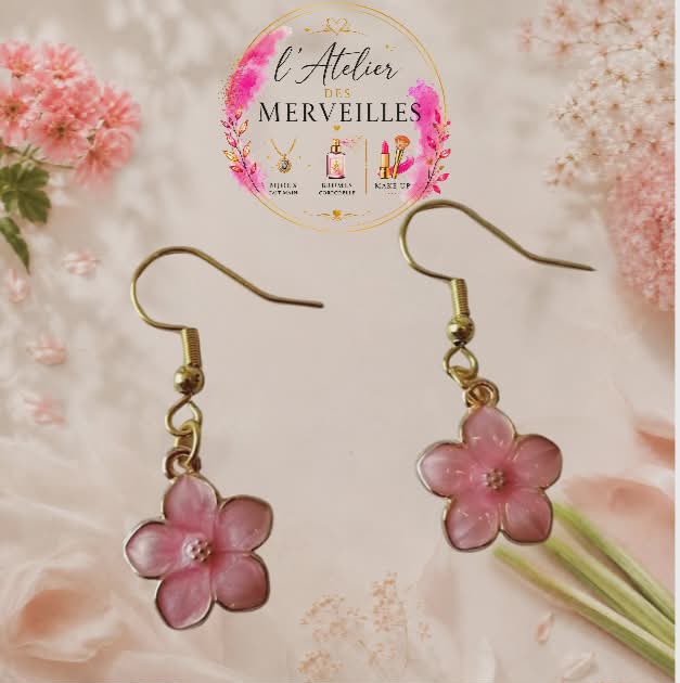 Flora boucles d'oreilles en acier fait main