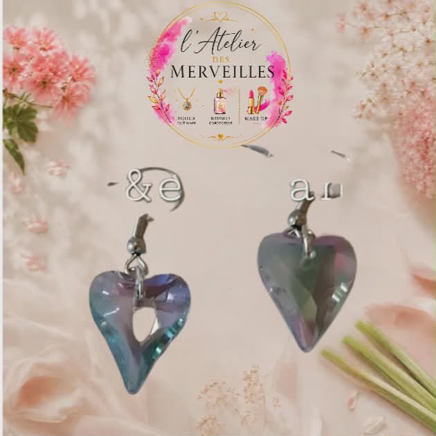 Boucles d'oreilles Oceanne acier fait main