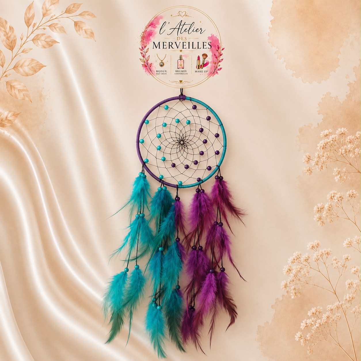 Attrape rêves - turquoise & fuchsia
