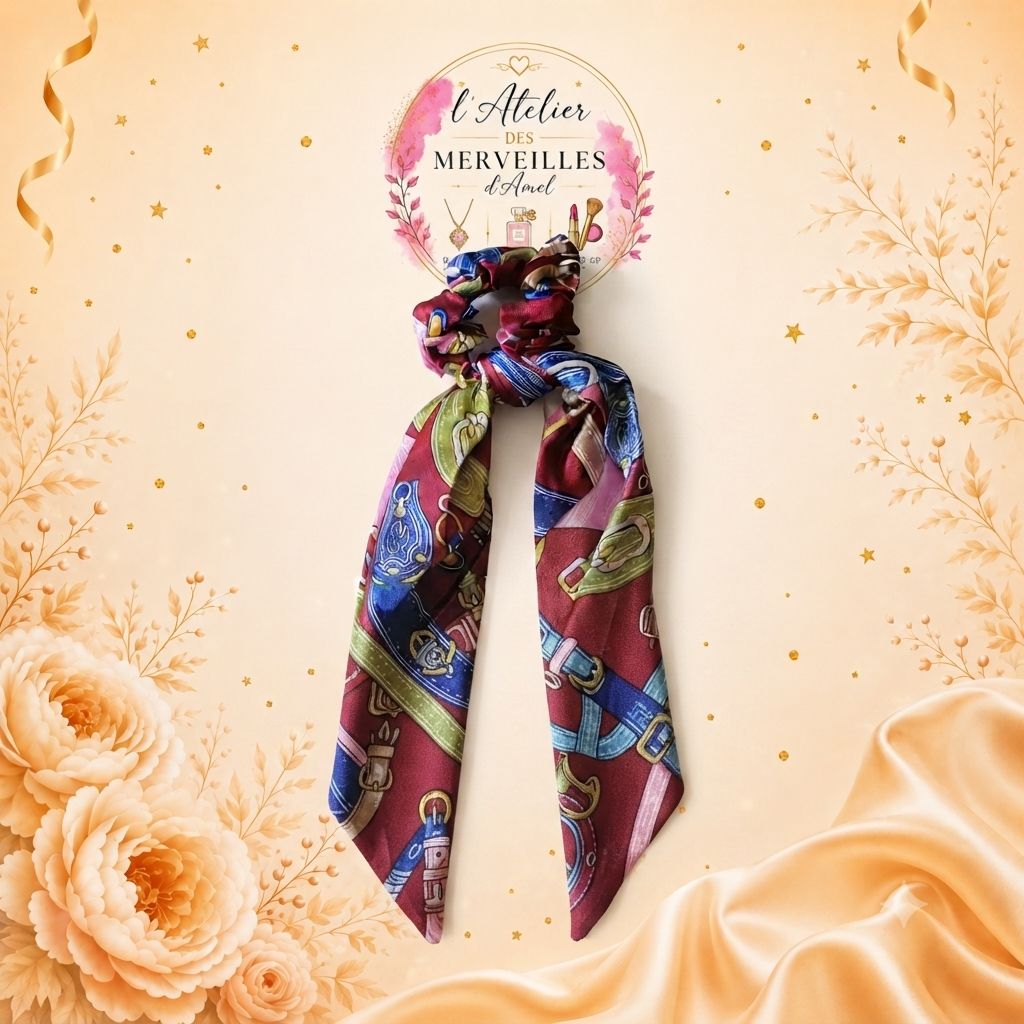 Chouchou foulards accessoire cheveux doux et élégant, toutes longueurs