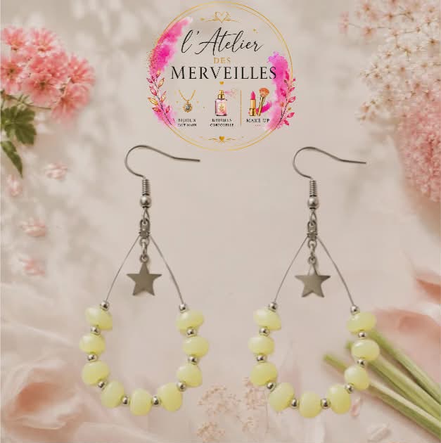Boucles d'oreilles Juliette acier fait main
