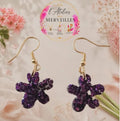 Boucles d'oreilles Elena acier, résine fait main