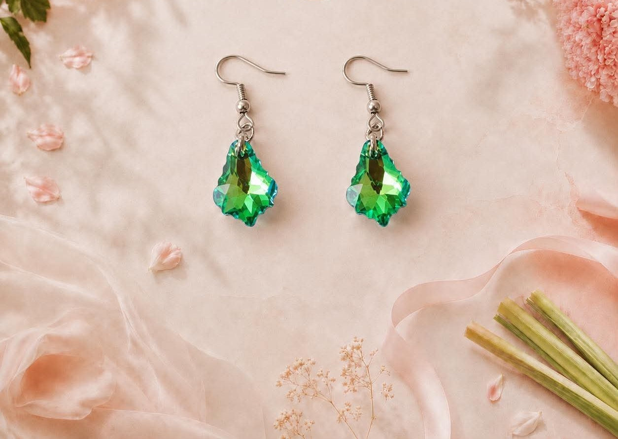 Boucles d'oreilles Ambre acier fait main