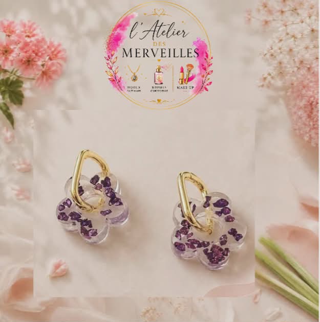 Boucles d'oreilles Oceanne acier fait main