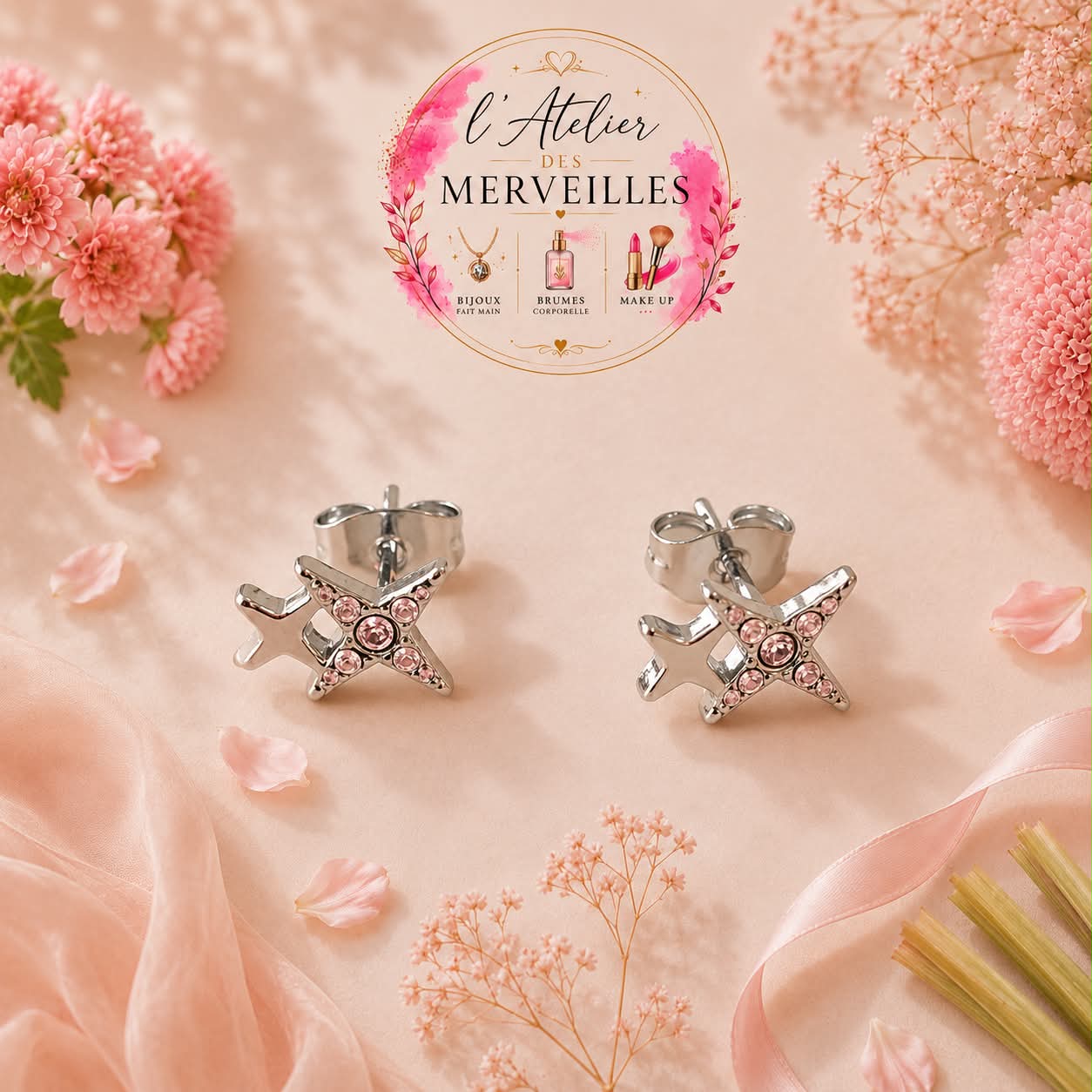 Boucles d'oreilles Adeline acier inoxydable