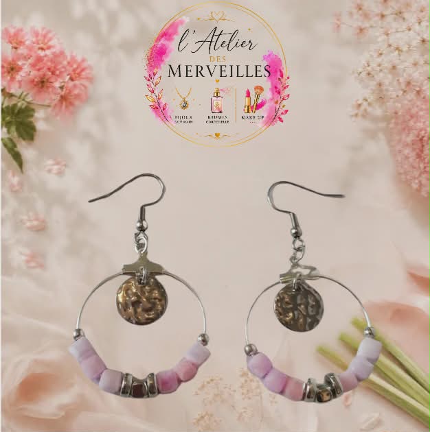 Noelle boucles d'oreilles en acier inoxydable fait main