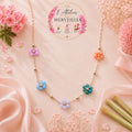 Collier flora acier inoxydable