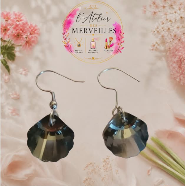 Boucles d'oreilles Aude acier fait main