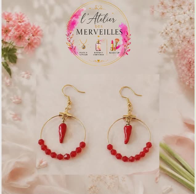 Boucles d'oreilles Paloma acier fait main