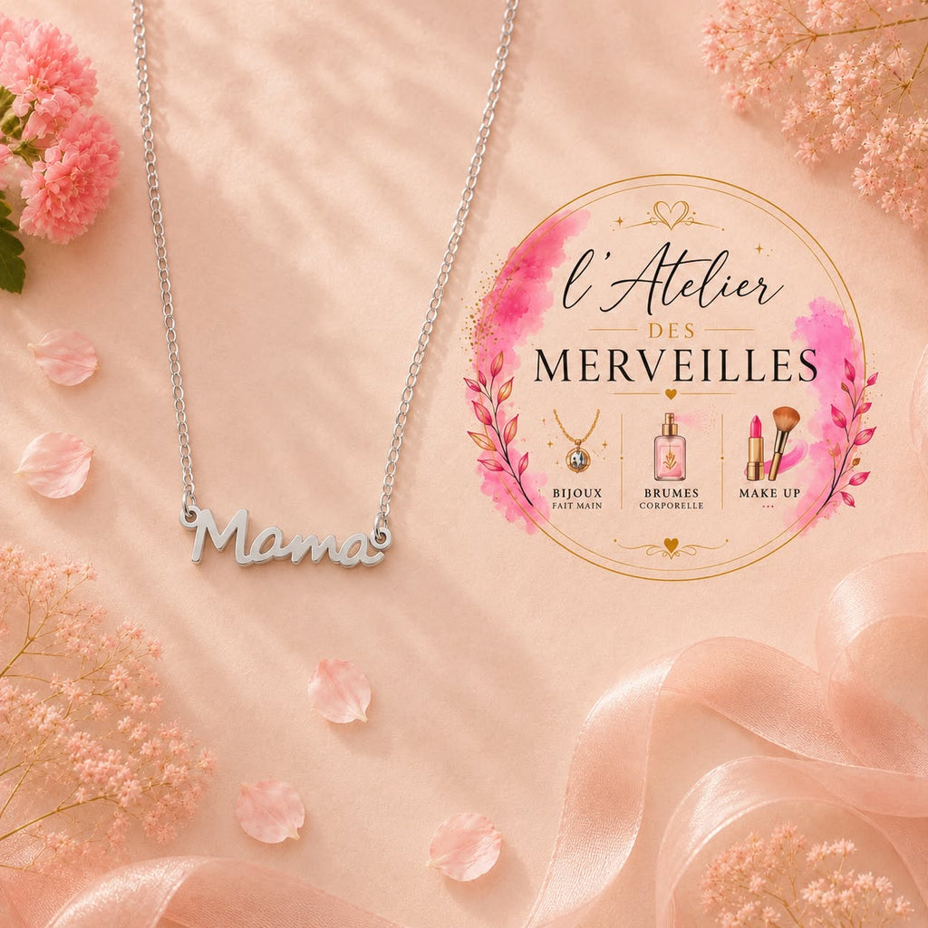 Collier mama acier inoxydable