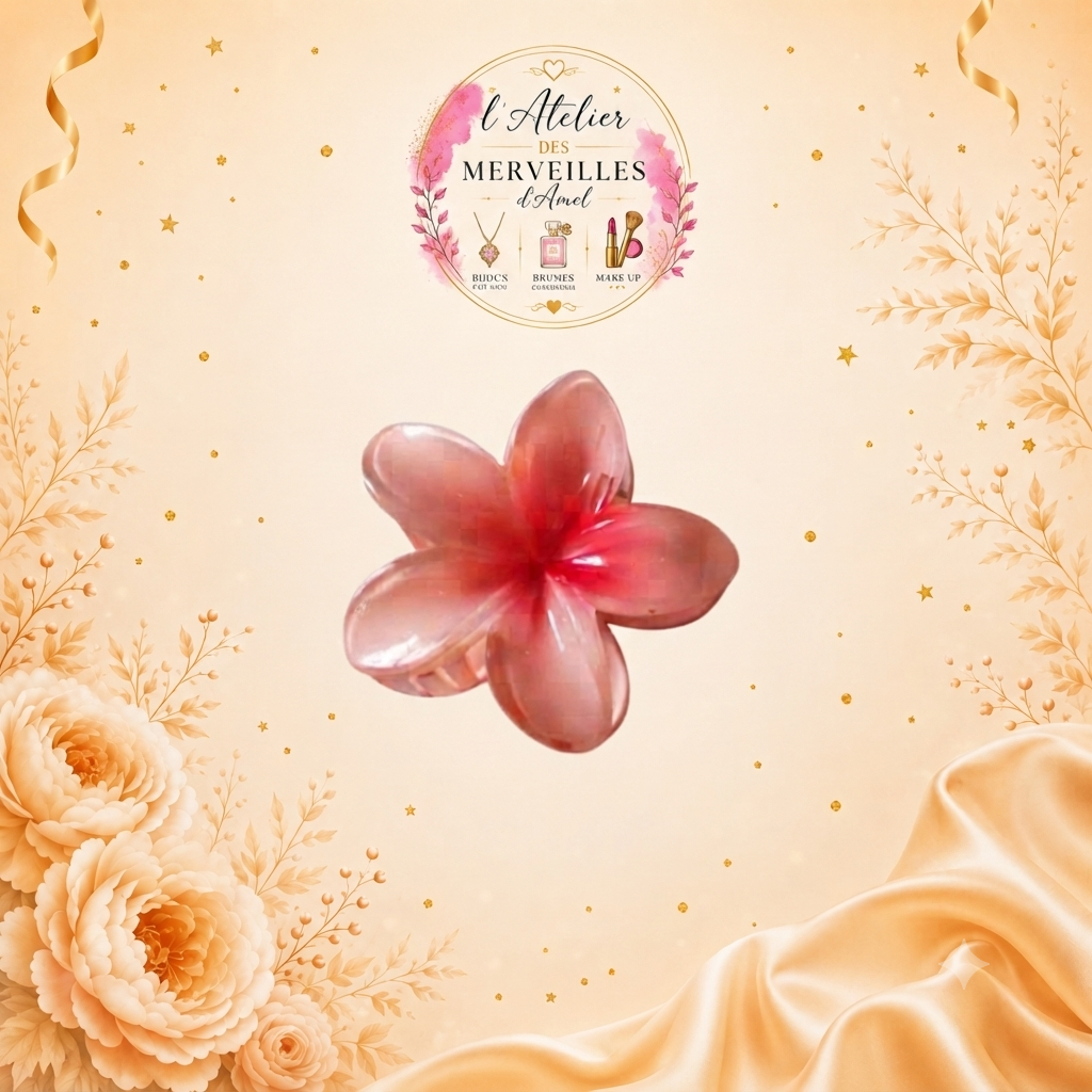 Pince à cheveux en fleurs rose élégance et douceur