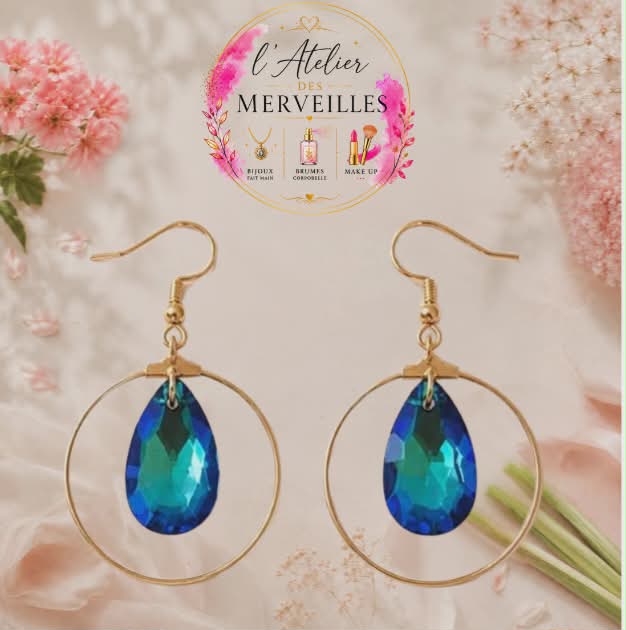 Boucles d'oreilles Anita acier fait main