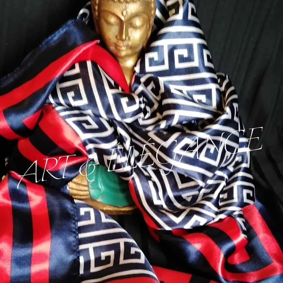 Foulard élégant 100 %polyester - 90 sur 90 cm🤍