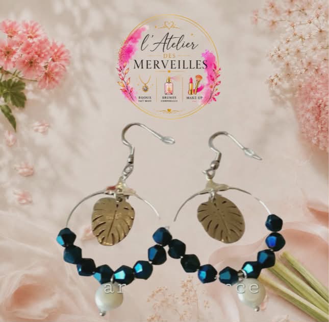 Boucles d'oreilles Agathe acier fait main