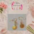 Boucles d'oreilles fleurette acier fait main