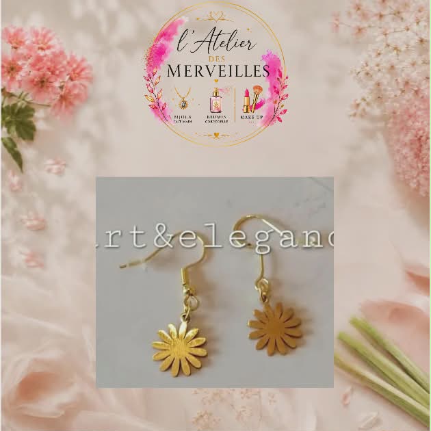 Boucles d'oreilles fleurette acier fait main
