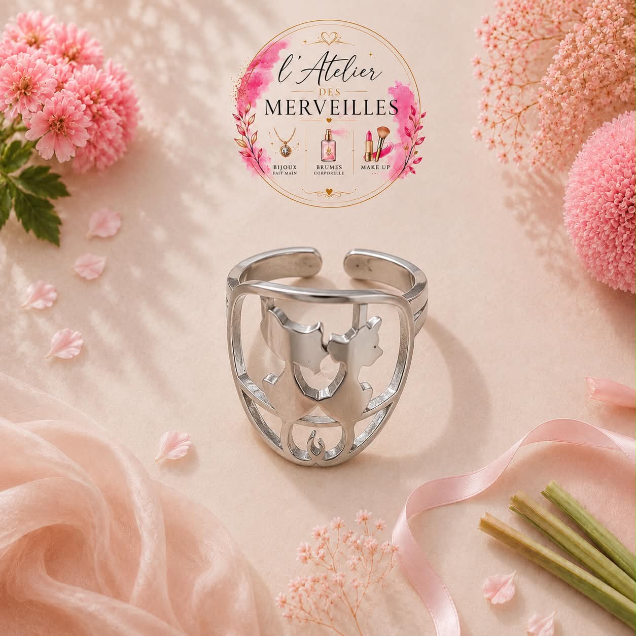 Bague cristianne acier inoxydable