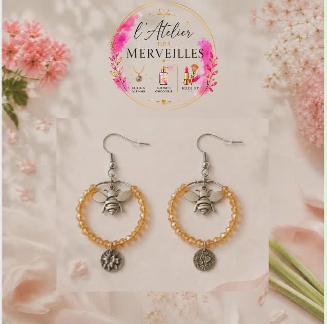 Boucles d'oreilles Bella acier fait main
