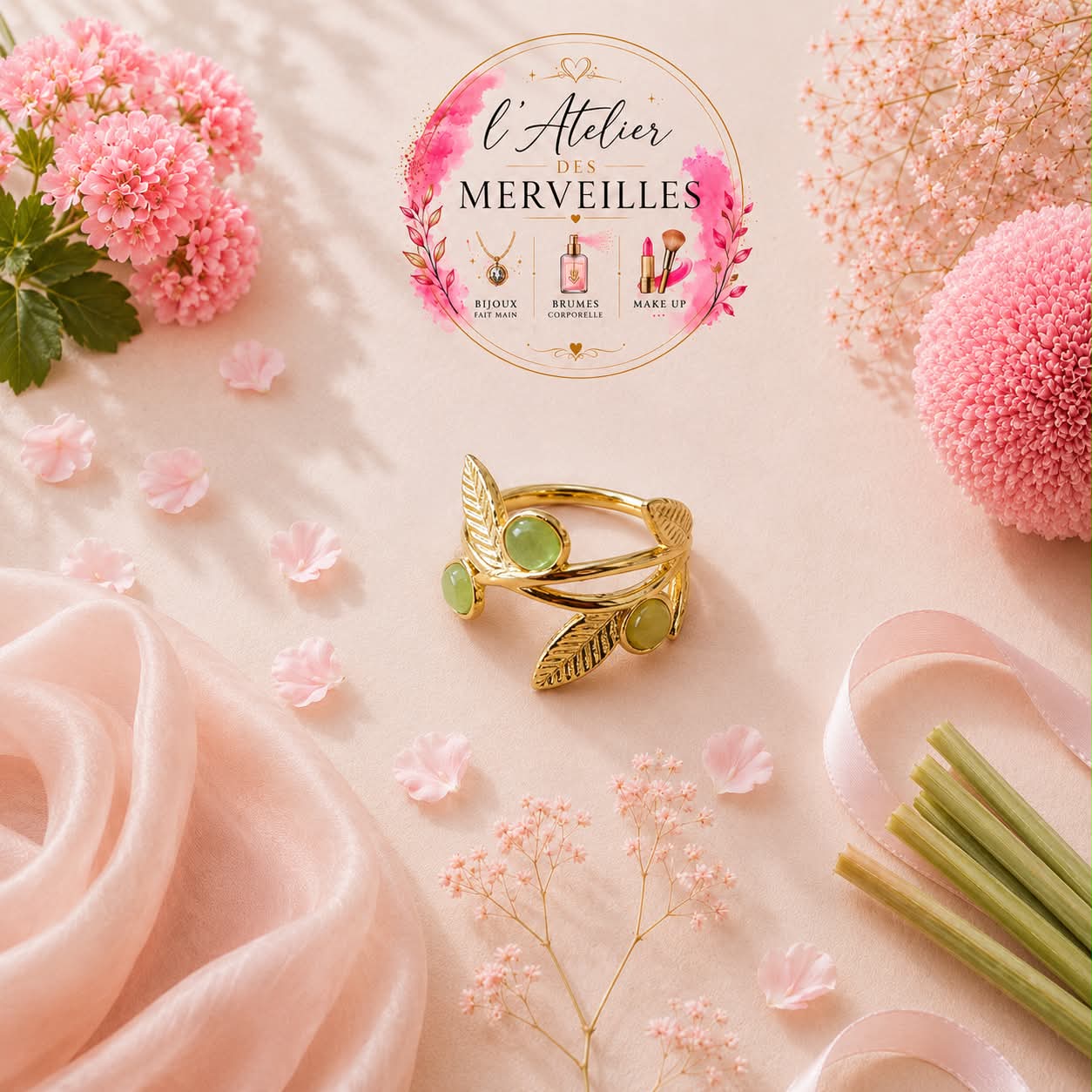 Bague Flora acier inoxydable