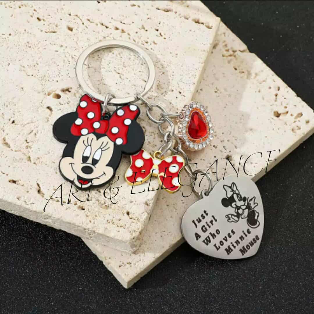 Porte clé minnie en acier inoxydable