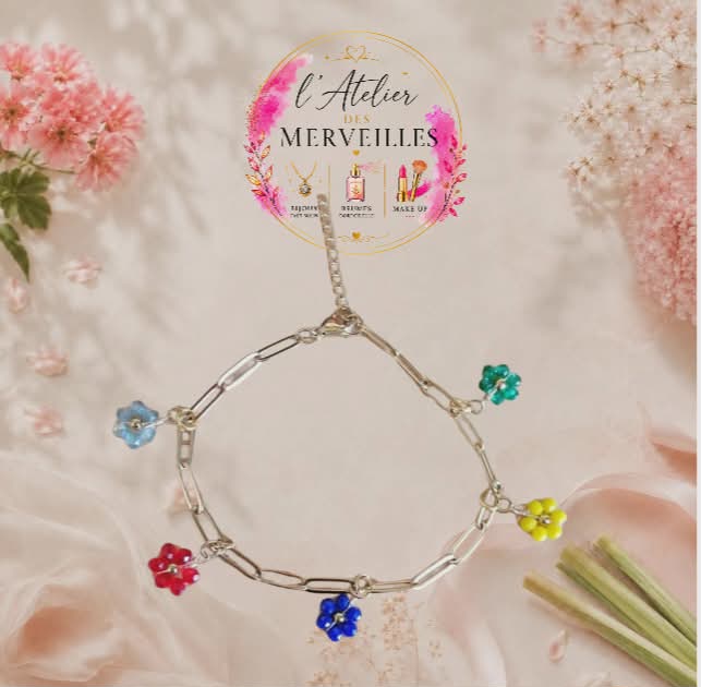 Bracelet Flora acier fait main