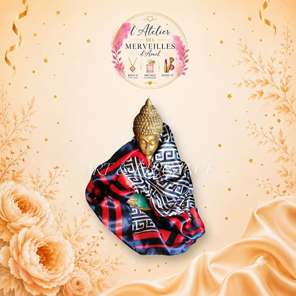 Foulard élégant 100 %polyester - 90 sur 90 cm🤍