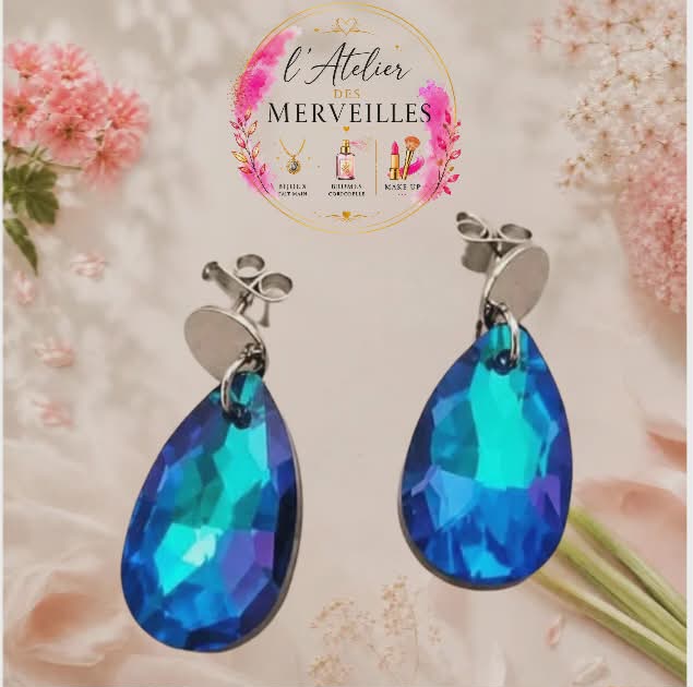 Boucles d'oreilles Delphine acier fait main